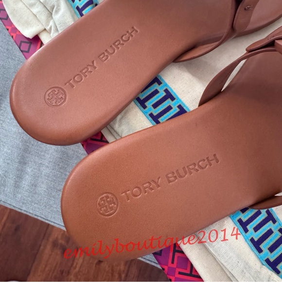 NIB Tory Burch Miller Size 9.5 Miele Calf Leather Sandals Brown 90582 - Picture 7 of 11
